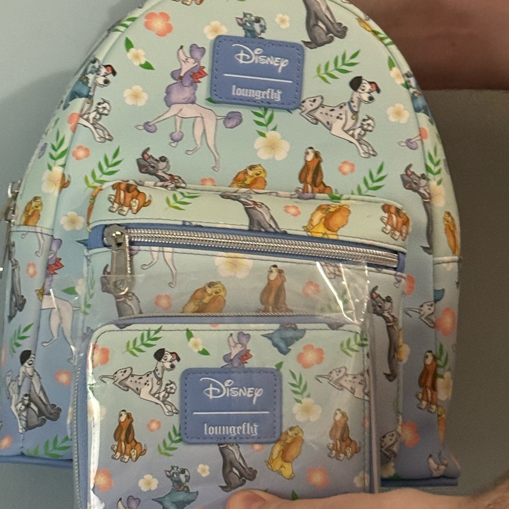 Loungefly Disney Dog Animal Print Backpack and Wallet